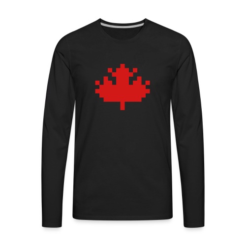 Pixel Maple Leaf - Men's Premium Long Sleeve T-Shirt