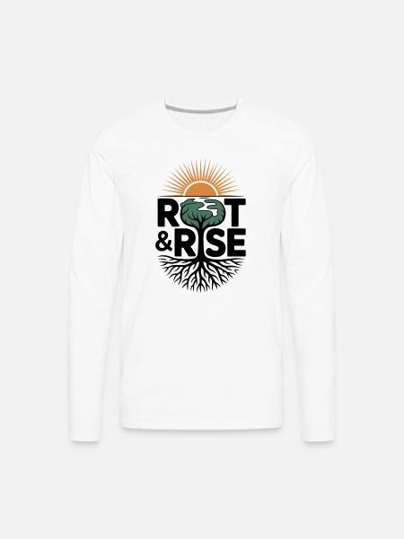 Root & Rise: Sunburst Tree - Men's Premium Long Sleeve T-Shirt - white