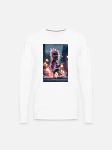 Dreaded Rockstar Pink Guitar - Men's Premium Long Sleeve T-Shirt - white