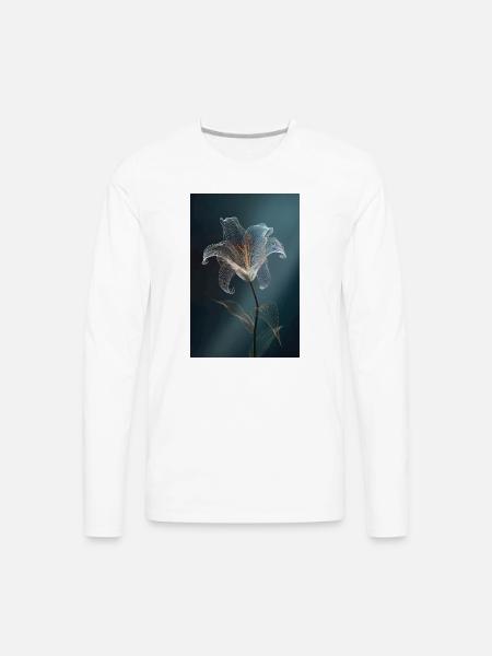 Luminous Lily Wireframe - Men's Premium Long Sleeve T-Shirt - white