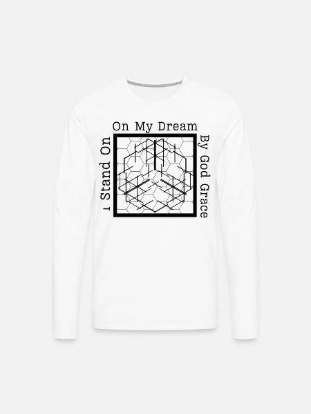 On My Dream Fractal Web - Men's Premium Long Sleeve T-Shirt - white