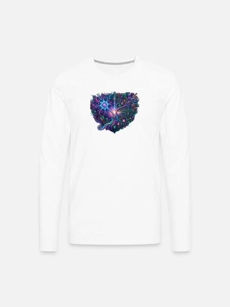 Neon Tree of Circuits - Men's Premium Long Sleeve T-Shirt - white