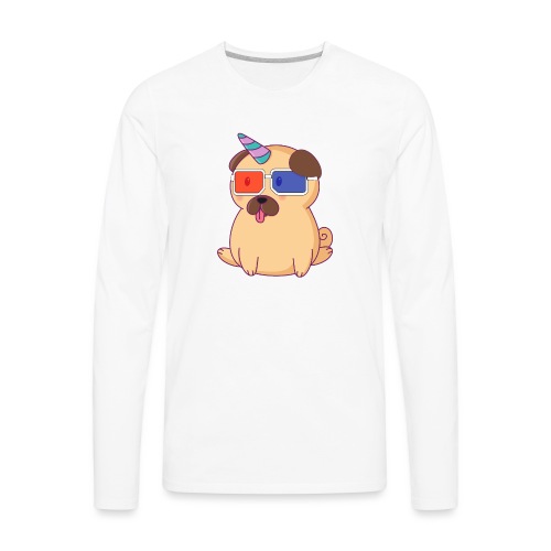 Dog with 3D glasses doing Vision Therapy! - Men's Premium Long Sleeve T-Shirt