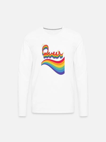 Queer Rainbow - Men's Premium Long Sleeve T-Shirt - white