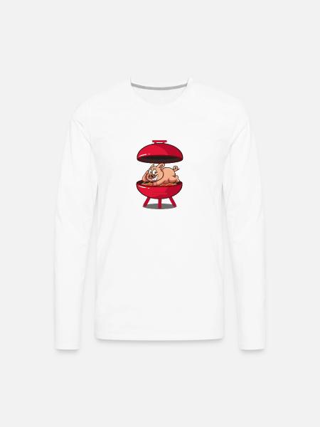Pig Pig BBQ - Men's Premium Long Sleeve T-Shirt - white