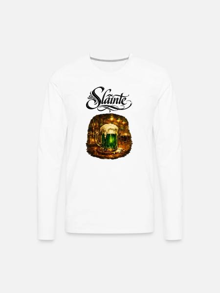 Emerald Draft in Rustic Tavern - Men's Premium Long Sleeve T-Shirt - white