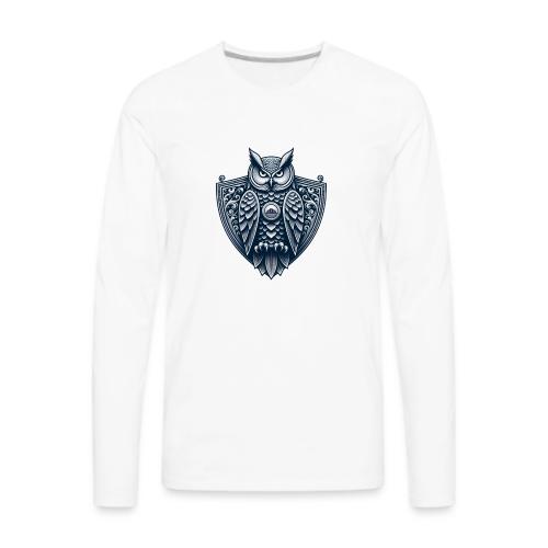 Night Watch Owl T Shirt, Sarcastic Dad Gift - Men's Premium Long Sleeve T-Shirt