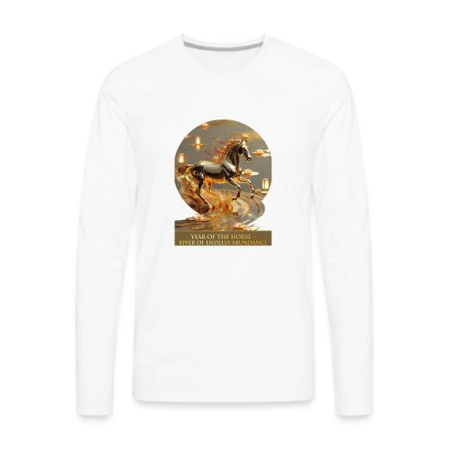 Year of the Horse Abundance T Shirt, Lunar NY Gift - Men's Premium Long Sleeve T-Shirt