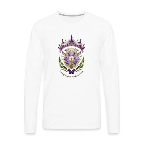Spring Meadow Crown Tee, Cottagecore Renewal Gift - Men's Premium Long Sleeve T-Shirt