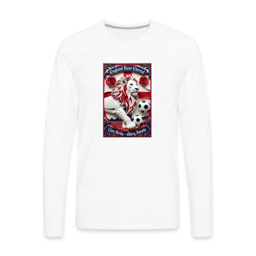 England Lion Soccer T Shirt, Football Pride Gift - Men's Premium Long Sleeve T-Shirt