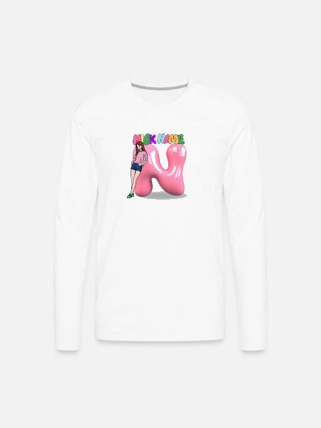 Nick Name N - Men's Premium Long Sleeve T-Shirt - white