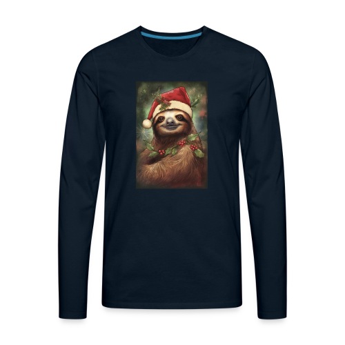 Christmas Sloth - Men's Premium Long Sleeve T-Shirt