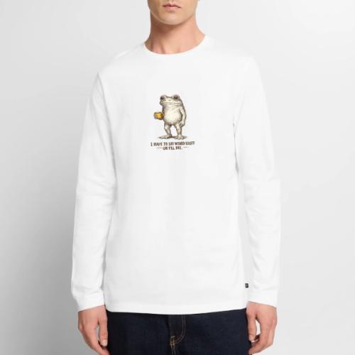 Weird Stuff Frog Coffee Humor - Men's Premium Long Sleeve T-Shirt