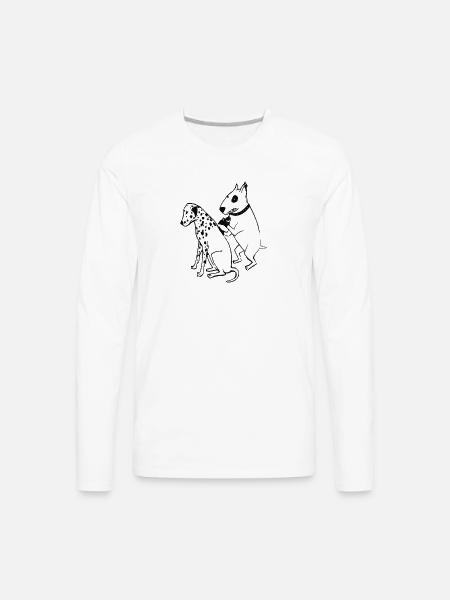 DALMATIAN DOG, TATTOO - Men's Premium Long Sleeve T-Shirt - white