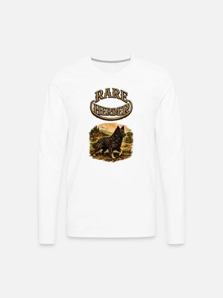 Rare Herder: Rustic Herding Dog - Men's Premium Long Sleeve T-Shirt - white