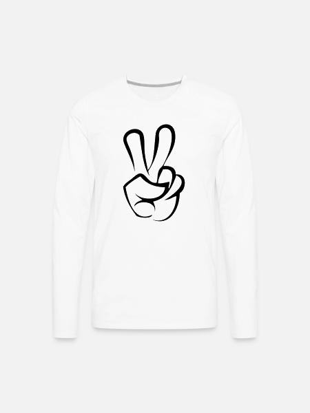 peace hand - Men's Premium Long Sleeve T-Shirt - white