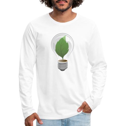 Clean Energy Green Leaf Illustration - Men's Premium Long Sleeve T-Shirt