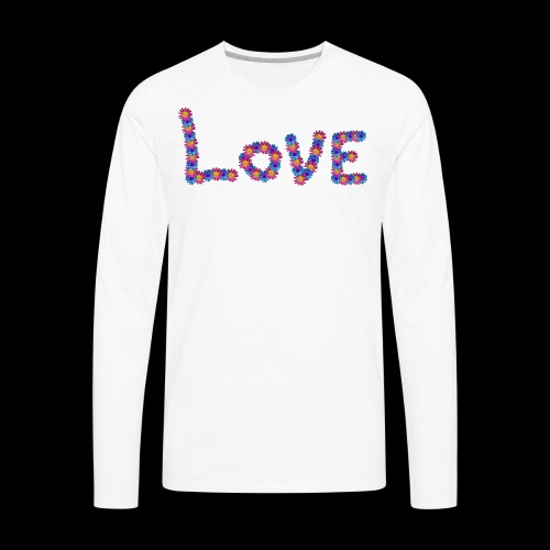 Love spelled out with colorful flowers - Men's Premium Long Sleeve T-Shirt