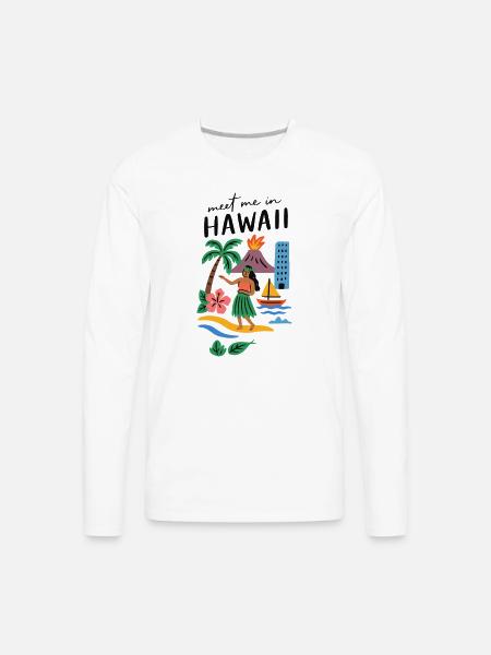 Hawaii Adventure Summer Tee - Men's Premium Long Sleeve T-Shirt - white