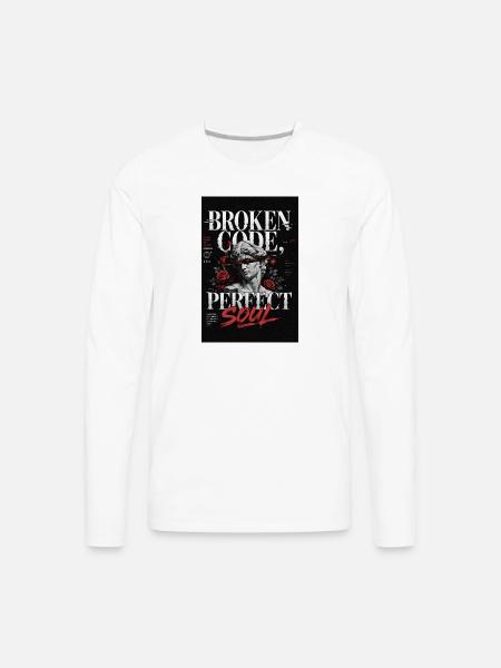 Broken Code, Perfect Soul - Men's Premium Long Sleeve T-Shirt - white