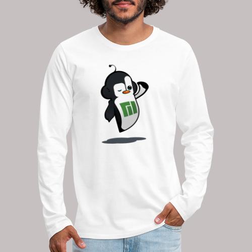 Manjaro Mascot wink hello left - Men's Premium Long Sleeve T-Shirt