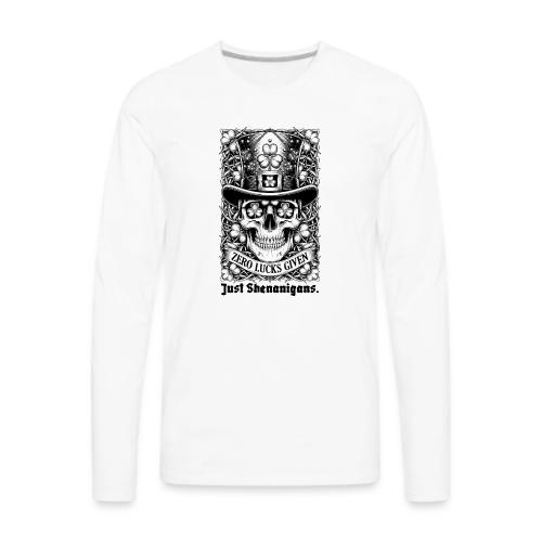 Salty Shamrock Skull T-Shirt - Men's Premium Long Sleeve T-Shirt