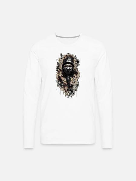 face mask demon - Men's Premium Long Sleeve T-Shirt - white