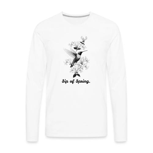 Hummingbird T-Shirt, Honeysuckle Vine - Men's Premium Long Sleeve T-Shirt