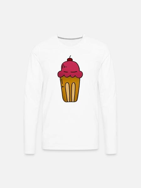 Pink Ice Cream Pop Art Cone - Men's Premium Long Sleeve T-Shirt - white