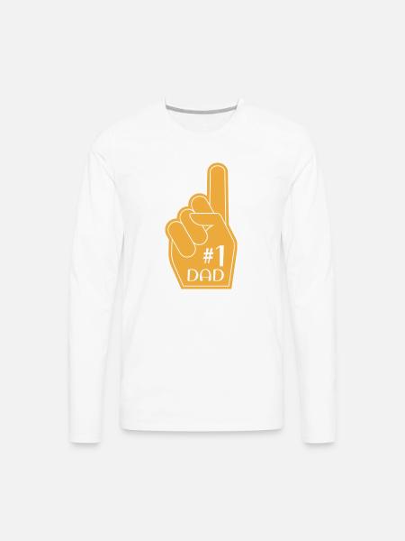 #1 DAD - Men's Premium Long Sleeve T-Shirt - white