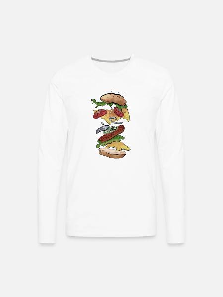 Burger - Men's Premium Long Sleeve T-Shirt - white