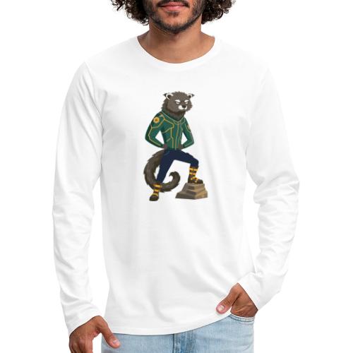 Raccoon Ranger in Neon Armor - Men's Premium Long Sleeve T-Shirt