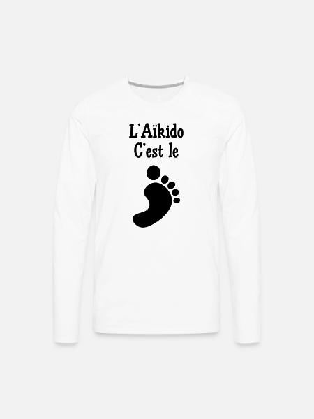 Aikido is the Foot - Men's Premium Long Sleeve T-Shirt - white