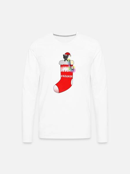Christmas Socks - Men's Premium Long Sleeve T-Shirt - white