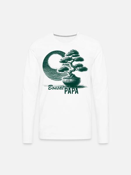 Bonsai Papa - Men's Premium Long Sleeve T-Shirt - white