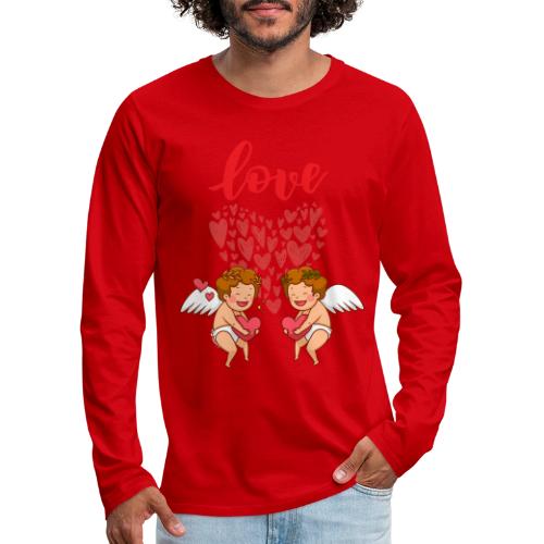 Cupid Love Designs, cupid love angel vibration. - Men's Premium Long Sleeve T-Shirt