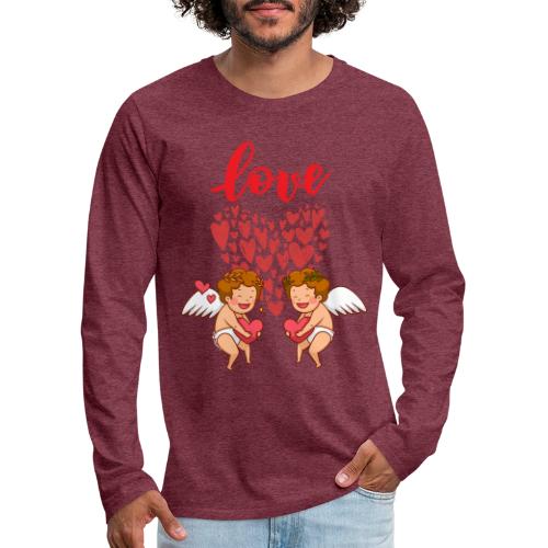 Cupid Love Designs, cupid love angel vibration. - Men's Premium Long Sleeve T-Shirt