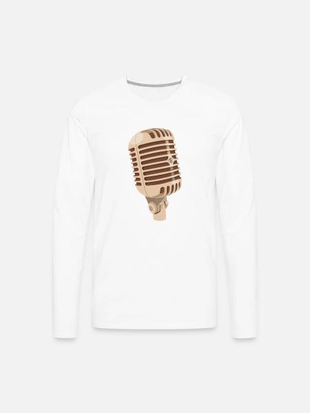music microphone - Men's Premium Long Sleeve T-Shirt - white