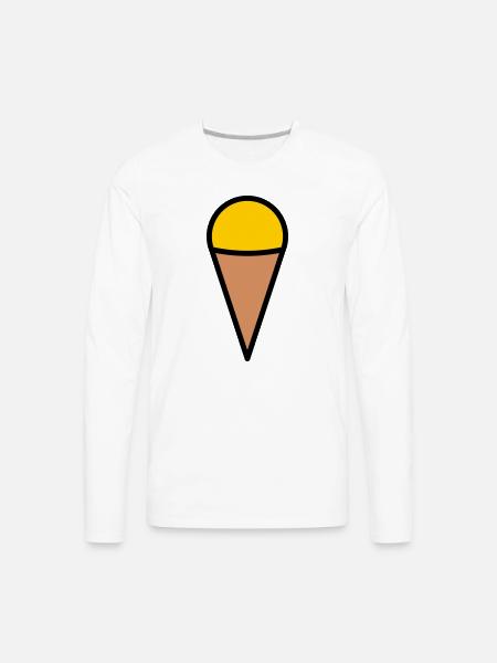 Minimal Ice Cream Cone Icon - Men's Premium Long Sleeve T-Shirt - white