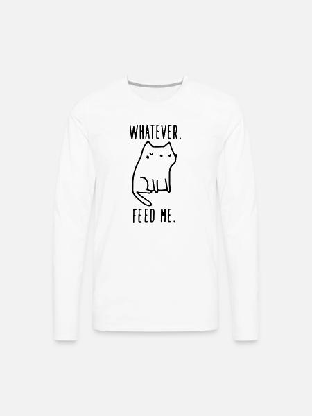 Whatever Feed Me Funny - Men's Premium Long Sleeve T-Shirt - white