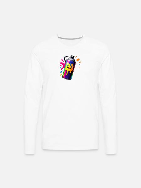 Rainbow Spray Paint Mascot - Men's Premium Long Sleeve T-Shirt - white