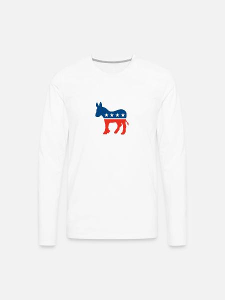 Democrat Logo - Men's Premium Long Sleeve T-Shirt - white