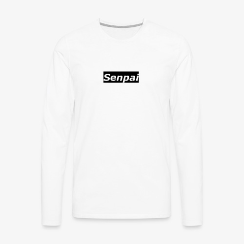 Senpai Plain Black - Men's Premium Long Sleeve T-Shirt