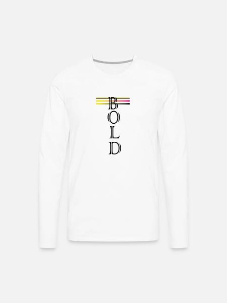 BOLD (vertical) - Men's Premium Long Sleeve T-Shirt - white