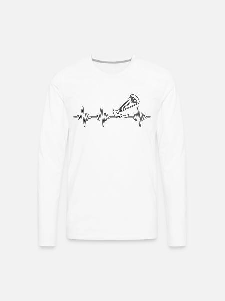 kite heartbeat - Men's Premium Long Sleeve T-Shirt - white