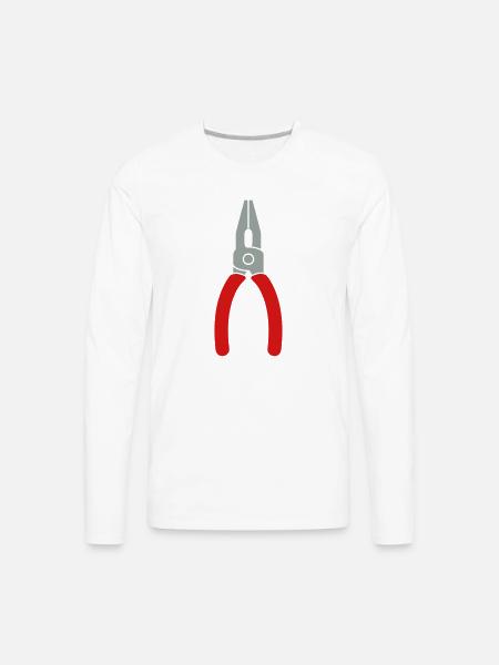 Pliers Tool Logo - Men's Premium Long Sleeve T-Shirt - white