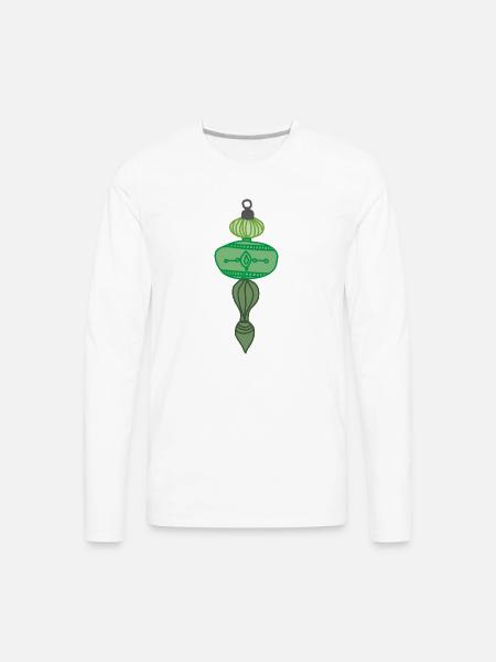 Green Christmas Ornament - Men's Premium Long Sleeve T-Shirt - white