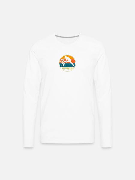 Retro Sunset BMX Rider - Men's Premium Long Sleeve T-Shirt - white