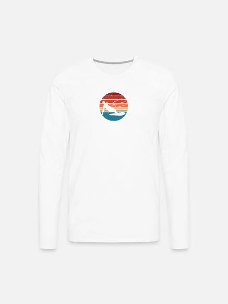 Sunset Kite Surf Silhouette - Men's Premium Long Sleeve T-Shirt - white