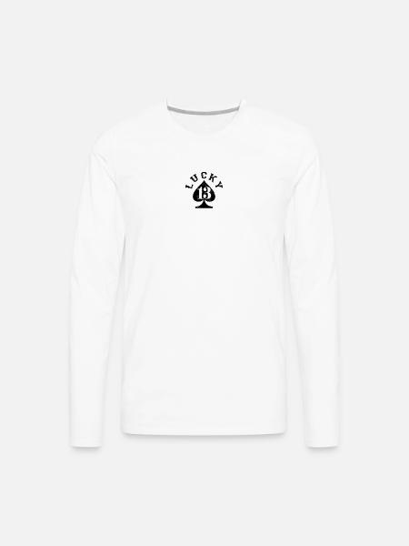 Lucky 13 Spade - Men's Premium Long Sleeve T-Shirt - white